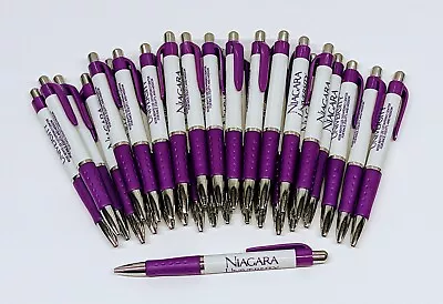 30ct Lot Misprint Retractable Click Pens:  Thick Barrel Rubber Grip PURPLE/WHITE • $16.99