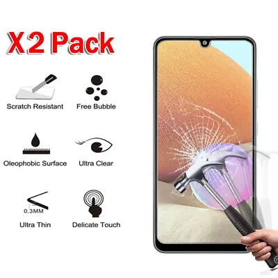2 X Tempered Glass Screen Protector For Samsung Galaxy Phones Screen Protector • £2.65