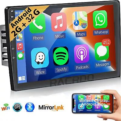 10  Android 13 Double 2Din Car Stereo CarPlay Auto Radio GPS Navi WiFi BT 2+32GB • $69.99