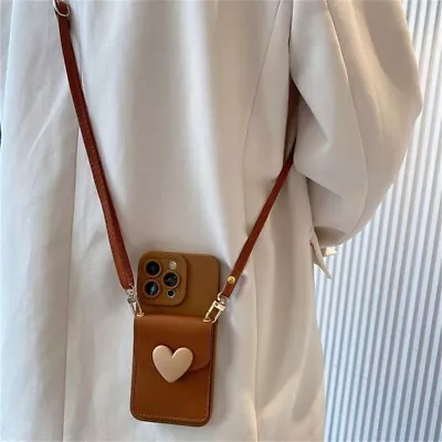 For Xiaomi OnePlus Love Wallet Case Holder Crossbody Phone Cover Card Bag +Strap • $8.42