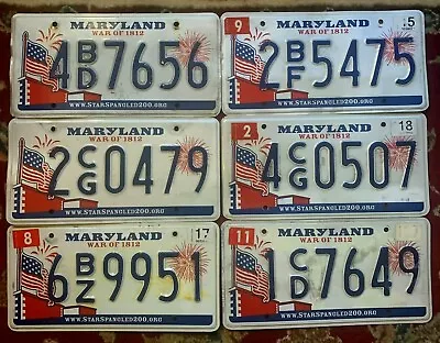 Maryland War Of 1812 Flag License Plate Craft Flaw Condition (random Plate#)  Md • $4.99