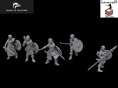 £9.35 • Buy 5 X Viking Shield Maidens - Resin - Wargames - Historical Wargaming