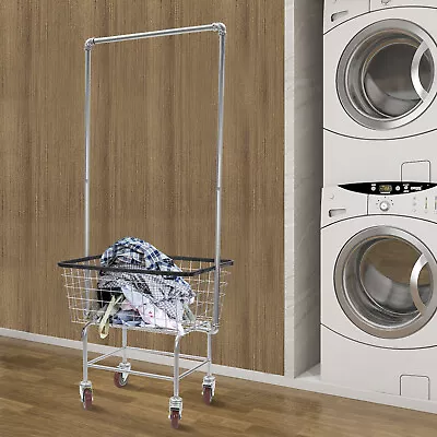 110lbs Load Capacity Steel Rod Wire Laundry Cart Organizer Removable Basket • $179