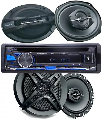 SONY 6 X9  & 6.5  4X Speakers + 200W Car Stere CD MP3 AM FM  Bluetooth  ReceiveR • $159.99