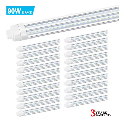 20 Pack T8 8FT HO R17D LED Tube Light Bulbs 90W V Shaped 8' LED Shop Light 6000K • $275.55