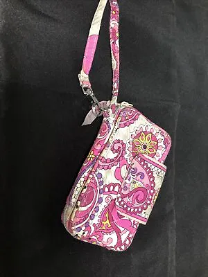 Vera Bradley Zip Around Wallet / Wristlet - Purple Pink Colorful Paisley Print • $8.76