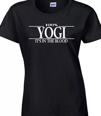 Yoga Ladies T-Shirt - 100% Yogi Party Reunion Gift Fitness Meditation Relax • £11.95