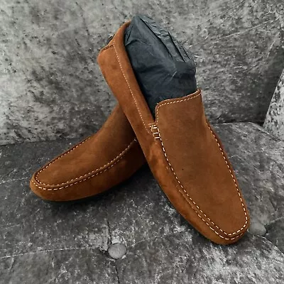 John White Moccamocca Tan Suede -  Uk 9 Eur 43 - Casual Moccasin Slip On Shoes • £44.99