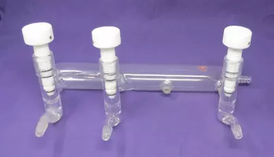 $146.96 • Buy ACE Glass 320mm 3-Port Right Single Bank Inert Gas Vacuum Manifold PTFE Plugs