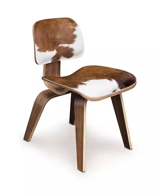 Cow Skin Valnut Chair Inspired By Eames Chair Stable And Ergonomic Real Valnut • £349