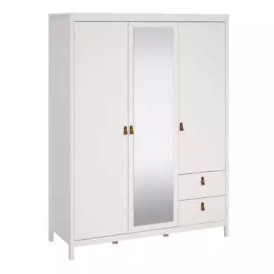 Barcelona Wardrobe With 2 Doors + 1 Mirror Door + 2 Drawers White • £628.01