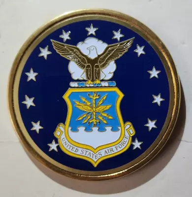 Vtg US AIR FORCE Brass Plaque Piece / Face Plate - Eagle & Shield On Front • $45