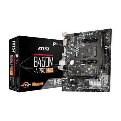 MSI B450M-A PRO MAX AMD M-ATX Motherboard - AM4 Ryzen 2xDDR4 4xSATAIII M.2 • $135.61