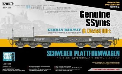 SABRE MODEL 35A05S 1/35 German Railway Schwerer Plattformwagen 6(Axle) 80t • $37.98
