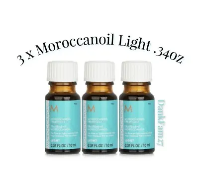 3 X Moroccan Oil Light Treatment All Hair Types .34 Fl Oz - NEW UNOPENED • $16.49