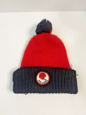 Vintage Atlanta Falcons Knit Winter Ski Beanie - NFL Football Red Hat Cap Pom • $20