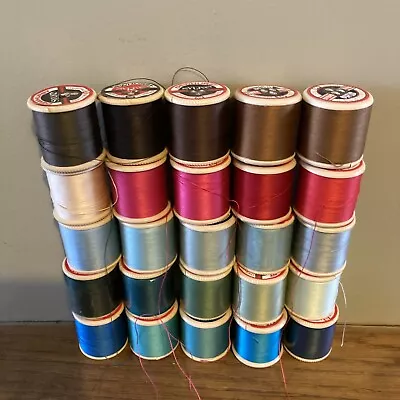 30 Vintage Sylko Cotton Reels Mixed Colours Many Unused. All Very Full. • £9.99