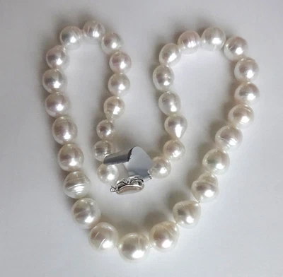 £695 • Buy White South Sea Pearl Necklace Semi Baroque - NWT And Certificate Gemporia