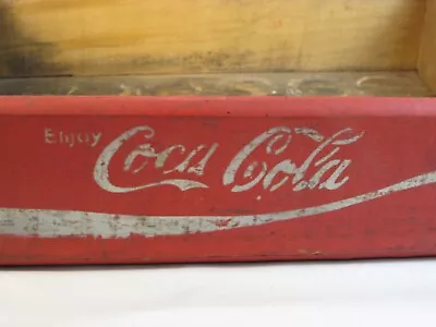 VINTAGE ENJOY COCA-COLA WOODEN SODA BOTTLE CARRIER CRATE - PGH PA - Coke • $25