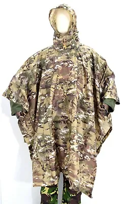 British Army Style MTP Poncho Waterproof Ripstop Cape Lightweight Rain Multicam  • £16.99