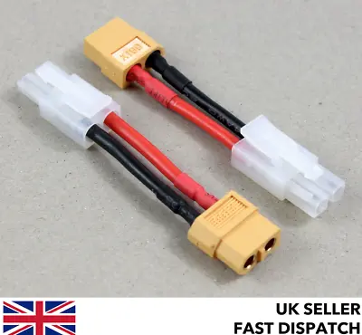 XT60 Female To Tamiya Male Connector Lead Adaptor/wire/cable 30mm RC LiPo • £4.25