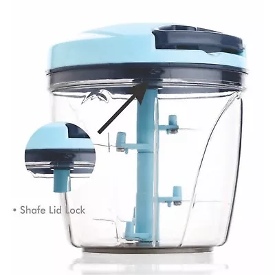 Vegetable Chopper Pulling Food Slicer Hand Blender Kitchen Tool - 900 Ml Blue • £8.99