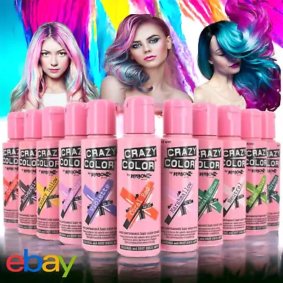 CRAZY COLOR Semi-Permanent Conditioning Hair Dye Colour Cream Tint 100ml *NEW* • £6.99