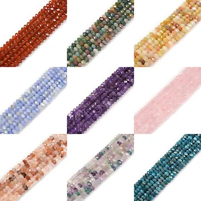 8mm Natural Gemstone Faceted Rondelle Spacer Jewelry Making DIY Loose Beads 15  • $11.99