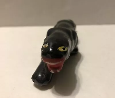 Vintage 1950’s MCM Black Panther Cat Stalking Ceramic Painted Figurine Japan • $14