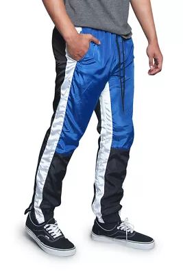 Men's Color Blocked Drawstring Sports Workout Windbreaker Track Pants  TR543-V7D • $19.99