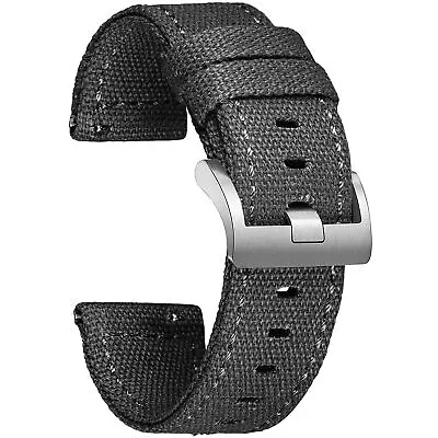 Quick Release Canvas Watch Band 18 20 22MM Military Fabric Watch Strap Men Women • $16.99