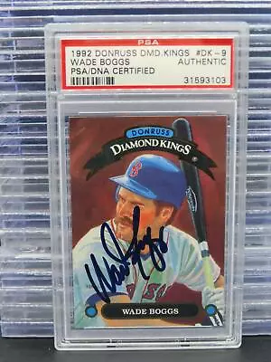 1992 Donruss Diamond Kings Wade Boggs Auto Autograph PSA / DNA COA Authentic • $7.50