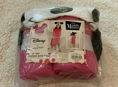 Disney Minnie Mouse Hooded Beach Swim Bath Wrap Towel 25  X 50  Pink The Big One • $15.99