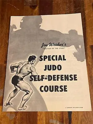 JOE WEIDER  Special Judo Self-Defense Course  Bodybuilidng Muscle Booklet 1959 • $7.49