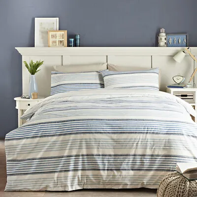 £27.95 • Buy Jeff Banks Duvet Set Riley Blue Stripe Ports Of Call Including 2 Pillowcases