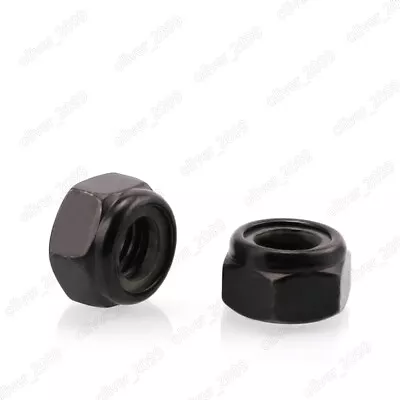 Black 4.8/8.8 Steel DIN985 Nylon Insert Lock Nuts Hex Nylock Nut M2 M3 M4 M5-M20 • $119.95