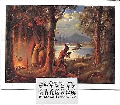 R. Atkinson Fox? Indians Moose Trees Mt's Water 7.75 X5.75  Sample Calendar 1917 • $19.99