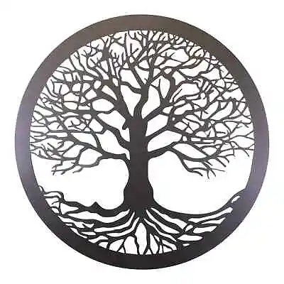 Tree Of Life Wall Home Hanging Calming Decor Metal Iron Plaque Black 40 Cm • £13.99