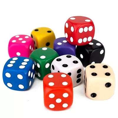 16mm Spot Dice (Select Colour) - Premium Quality D6 High Density Weight Gloss • £4.99