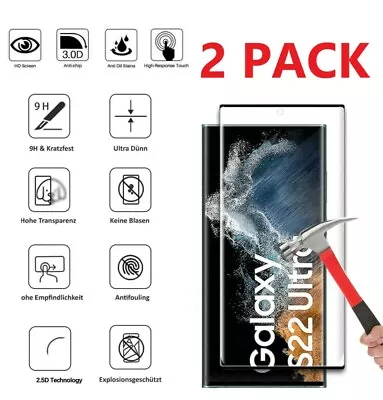 [2-Pack] Tempered Glass Screen Protector For Samsung Galaxy S23/S22 Plus Ultra • $6.89