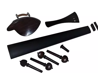 Set Up 4/4 Dresden Rosewood ChinRest PegsTail Piece Ebony Fingerboard Nut/Saddle • $47.90