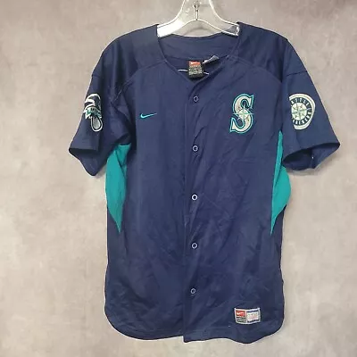 Vintage Nike MLB Seattle Mariners Ichiro Suzuki 51 Navy Blue Jersey Youth XL • $29.99