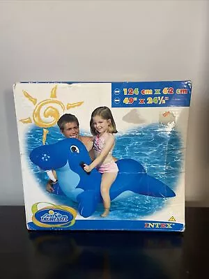 NEW Intex Inflatable Wally The Walrus Pool Float Toy Ride On Blue Kids RARE • $151.73