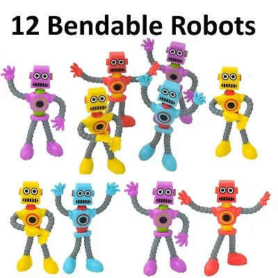 12 Bendable Robots -Boys Birthday Party Favors Kid Party Supplies & Decorations • $14.99