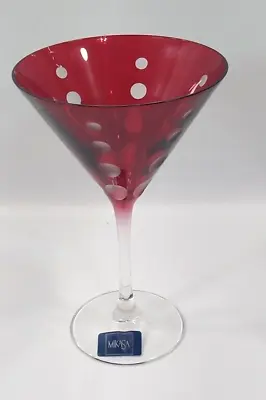 Mikasa Cheers Ruby Collection Martini Cosmopolitan Dots Etched Glass 10oz • $7.41