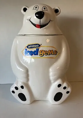 Vintage Large McVities Iced Gems Polar Bear Biscuit Cookie Jar Advertising 26cm • £18.99