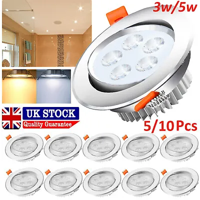 5/10 Ultra Slim Recessed LED Flat Panel Ceiling Spot Lights Downlights Spotlight • £16.99