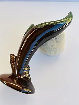 Vintage Van Briggle Pottery Brown Green Drip Glazed Birds Of Paradise Bud Vase • $59.99