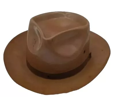 Vintage Unique Mens 1950s Plastic Dress Fedora Brimmed Ventilated Hat RARE FIND • $69.99