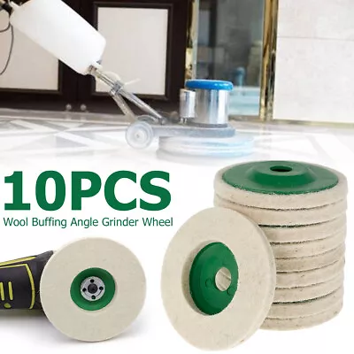 £6.29 • Buy 10PCS 100mm 4 Inch Wool Buffing Angle Grinder Wheel Felt Polishing Disc Pad Kit`